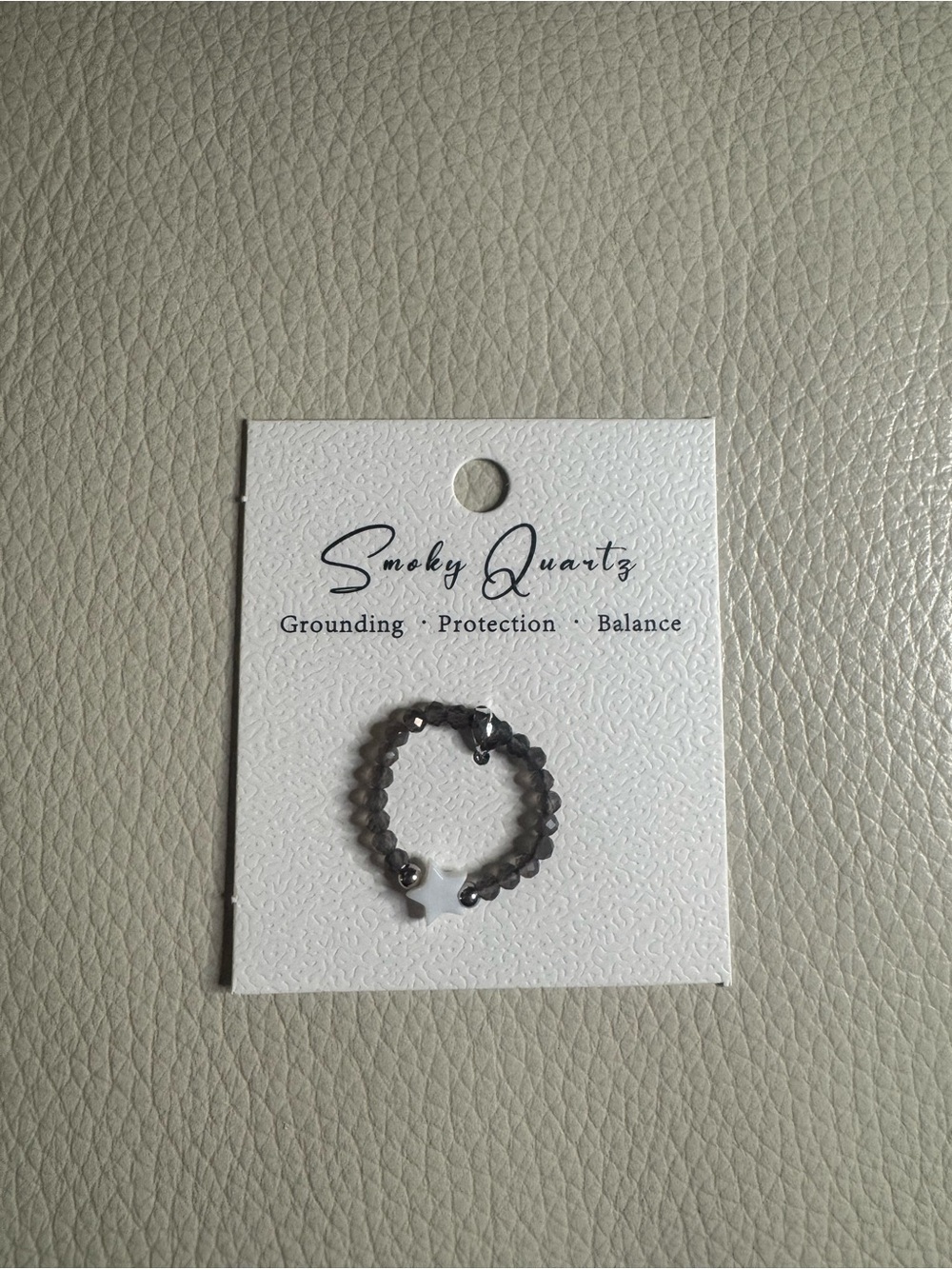 Beaded Ring – Smoky Quarts